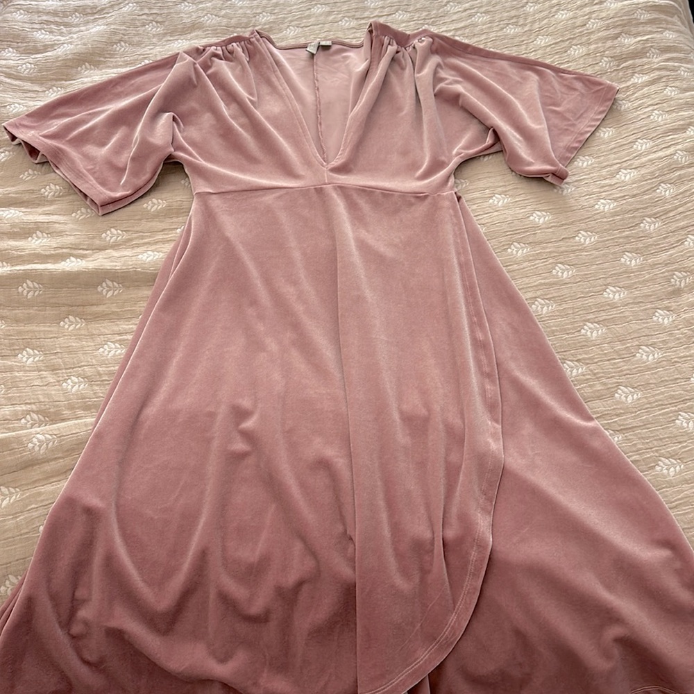 Pink velvet dress